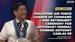 Philippine Air Force Change of Command and Retirement Ceremony for LtGen Connor Anthony Canlas Sr.