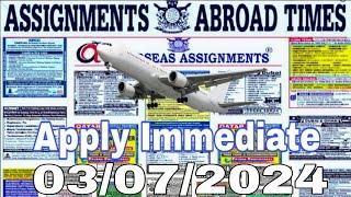 Assignment Abroad Times Today Newspaper 372024 gulf job vacancy 2024