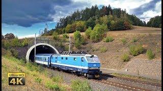 Fast trains in Czech Republic - 160kmh - Tunnels part - Freight trains - Czech railways 4K