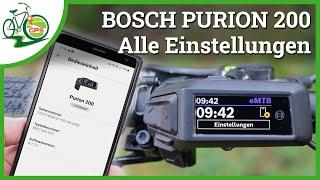 Bosch Purion 200  Einstellungen & Details am eBike Display-Controller