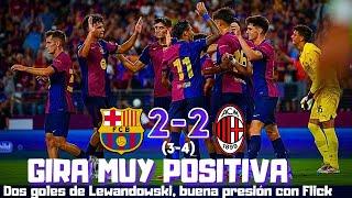 LEWANDOWSKI GOLEADOR Y EL BARCELONA CIERRA UNA POSITIVA GIRA ANTE EL MILAN CLAVES Y ANÁLISIS