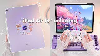  NEW 2024 iPad Air 13 purple ‧₊˚ aesthetic unboxing  iOS18  ESR accessories️Lamy｜Genshin