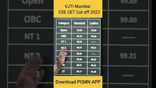 VJTI College of Mumbai  CSE CET Cut off 2023  MHT-CET 2023  PGMN