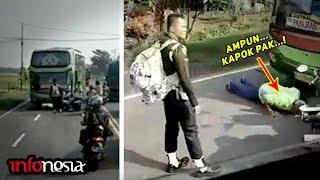 LANGSUNG KAPOK Aksi Sopir Bus Lawan Arah Dihukum Aparat TNI Polisi
