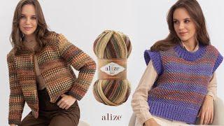 Alize Superlana Maxi Batik ile İki Renkli Pirinç Modeller