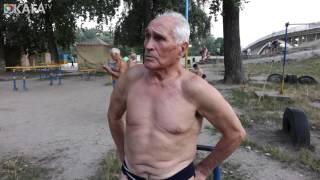 UKRAINIAN 85 Year Old strong man  physical longevity