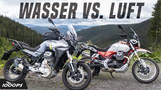 Guzzis im Familien-Duell Moto Guzzi V85 TT vs. Moto Guzzi Stelvio