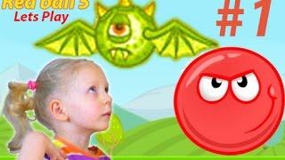 Мультяшная Игра Red Ball 5 продолжение Красного шарика. Красный шар против паучков