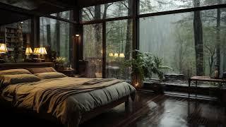 Relaxing Sound of Rain in the Foggy Bedroom - Rain Sounds for Sleep  Study Meditation Yoga