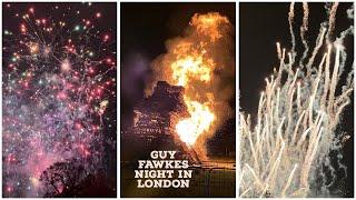 London Guy Fawkes Night Vlog 2021   Massive bonfire  & stunning fireworks display 