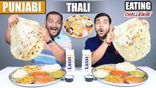 PUNJABI THALI EATING CHALLENGE  Veg Punjabi Food Eating Competition  Food Challenge