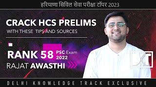 Haryana Civil Services Exam  Strategy & Sources For Prelims  By Rajat Awasthi Rank 58 HCS Exam 22