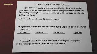 5.sınıf türkçe 2.dönem 2.yazılı soruları @Bulbulogretmen  #5sınıf #türkçe #yazılı