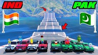 INDIA VS PAKISTAN  GTA 5 INDIAN CARS VS PAKISTAN CARS WATER BUMP CHALLENGE  Gta 5 Shinchan