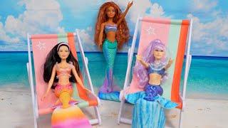 The Little Mermaid Movie Ariel sisters Vacation Morning Routine and swimming in the Pool