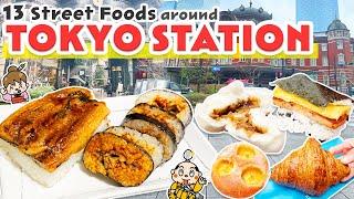 Street Food Tour around Tokyo Station  Japan Travel Vlog