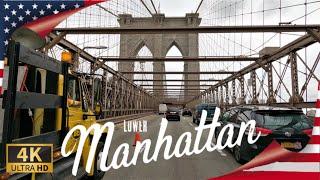 DRIVING in MANHATTAN Lower Manhattan New York UNITED STATES I 4K 60fps