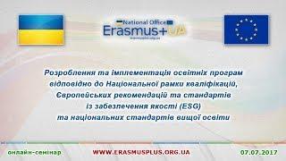 Розроблення та імплементація освітніх програм відповідно до Національної рамки кваліфікацій ESG