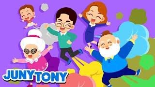 We Are a Gassy Poopy Family  The Funny Fart Family  Kids Songs  JunyTony