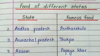 Food of different states of India  Famous food of all states of India in english