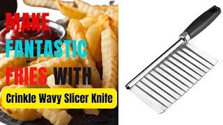 How to use Stainless Steel Crinkle Wavy Slicer Knife  Potato Cutter Chopper French Fry Maker