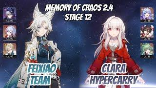 Feixiao Team & Clara Hypercarry Memory of Chaos Stage 12 3 Stars  Honkai Star Rail