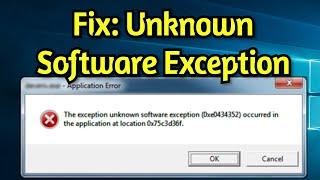 How To Fix The Exception Unknown Software Exception Occurred in the Application at Location