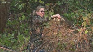 Flight debris remains strewn on Ketron Island where stolen plane crashed