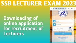 SSB lecturer Application Form Download 2023 SSB LECTURER Requirement odisha