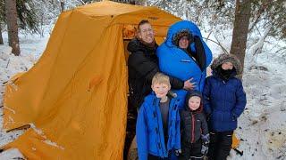 Marriage Survival Camping -22 Degrees with Wife & 3 Kids
