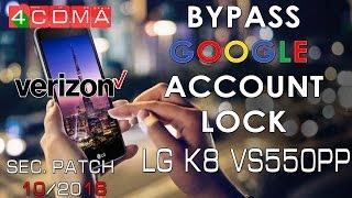 LG K8 Verizon Google Account Bypass  VS500PP  October 2016  6.0.1  How to