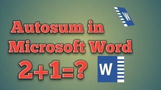 Autosum in Word