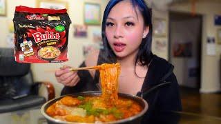 extra cheesy spicy samyang buldak noodles