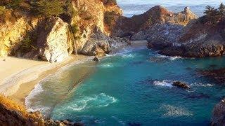  Relaxing 3 Hour Video of a Waterfall on an Ocean Beach at Sunset