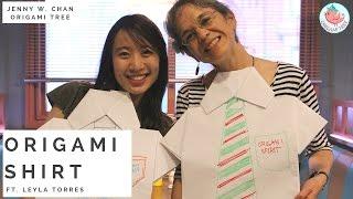 Origami Shirt Tutorial - Oversize Paper Folding Large Shirt ft. Leyla Torres Origami Spirit