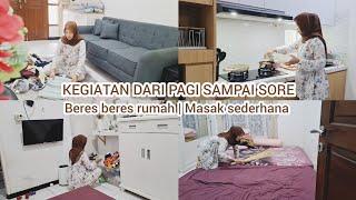 Kegiatan IRT dari pagi sampai sore di rumah minimalis  Beres beres kamar  Masak sederhana #vlogirt