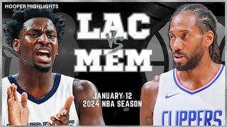 LA Clippers vs Memphis Grizzlies Full Game Highlights  Jan 12  2024 NBA Season