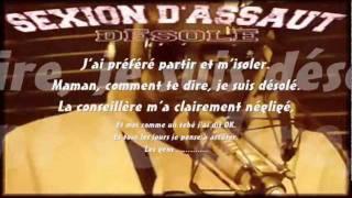 Sexion dAssaut  - - Desole - - With Lyrics -- Live Session --Video