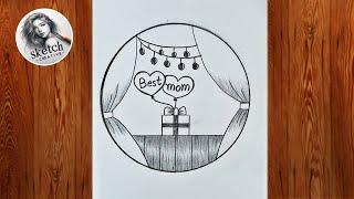 Mothers Day Drawing Easy  Mothers Day Drawing For Beginners  Mothers Day Drawing Tutorial