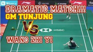 Dramatic MATCH GREGORIA Mariska Tunjung VS Wang ZHI YI  Laga Super Dramatis GM TUNJUNG