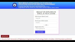 Webscte Diploma Final Sem Result out  Official News Go and check your result now 6th sem result