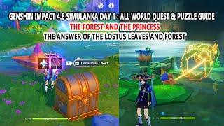 Genshin Impact 4.8 Simulanka Day 1  All World Quest & Puzzle Guide  The Forest and the Princess