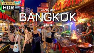  4K HDR  Walking Bangkok The best street food in the world 2024 - With Captions