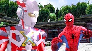 Ultraman X Robot Vs Spiderman Upin Ipin Funny Action Nursery Rhymes