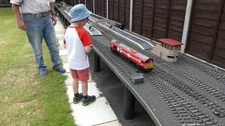 Simons Trains visits Peter Spoerers  White Horse Railway - gauge 1 live steam in the garden