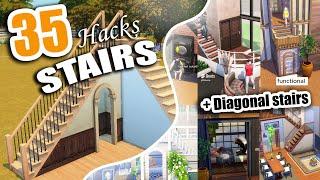 The Sims 4 SUPER IDEAS for DIAGONAL STAIRS TIPSTRICKSHACK