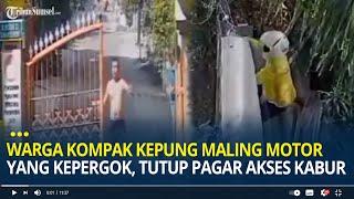 Detik-detik Warga Kompak Kepung Maling Motor Kepergok di Cikarang Tutup Pagar Halangi Akses Kabur