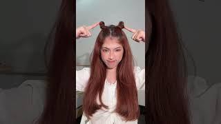 Cat Ear Hairstyles tutorial  Hope you guys like it 🫶 #hairtutorial #short #hairstyles