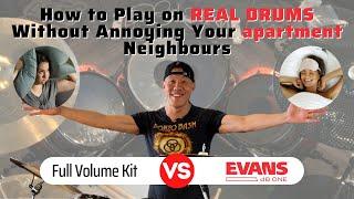 Evans dB One vs Full Drum Kit - How to play drums in your apartment without annoying the neighbours.