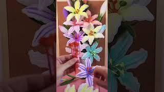 Easy DIY gift lily flower tutorial #handmade #diy #gift #diyflowers #diycrafts #flowercraft #flower